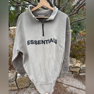 Essentials Half Zip High Collar Loose Hoodie
